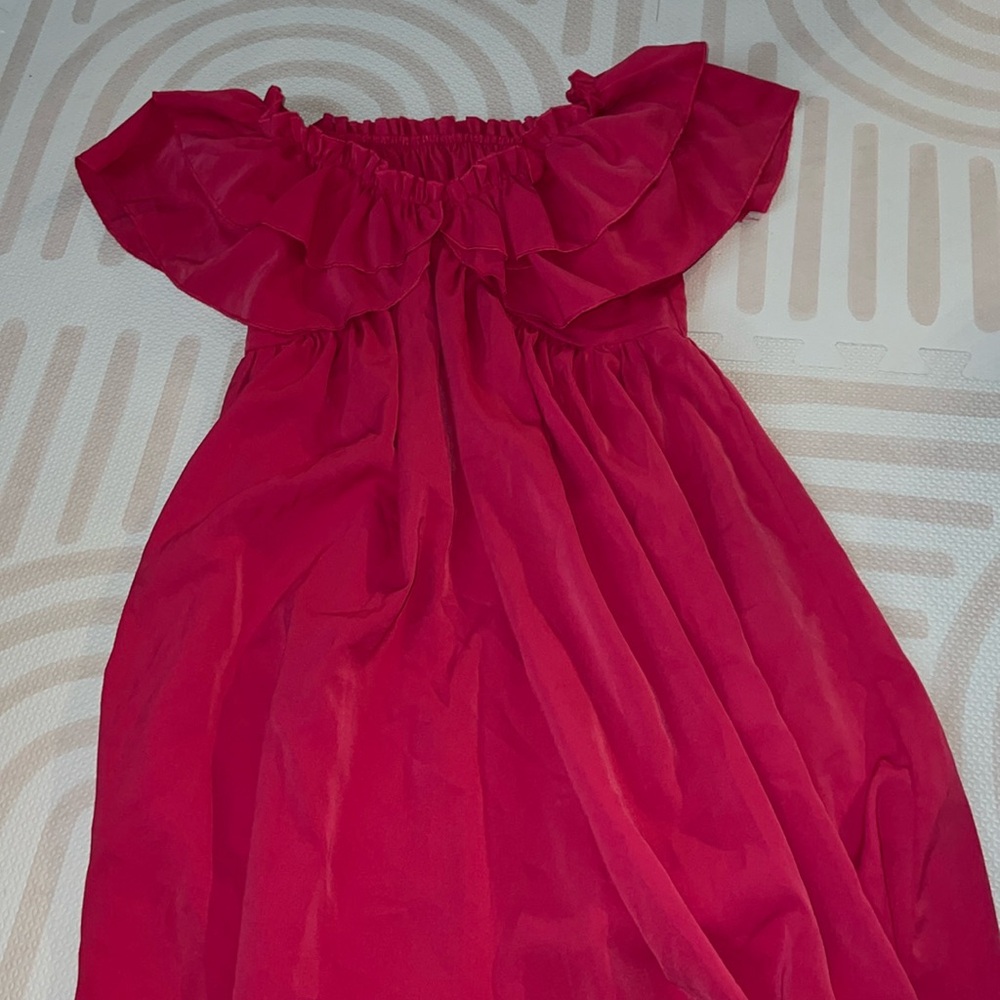 Pink Strapless Flowy Dress